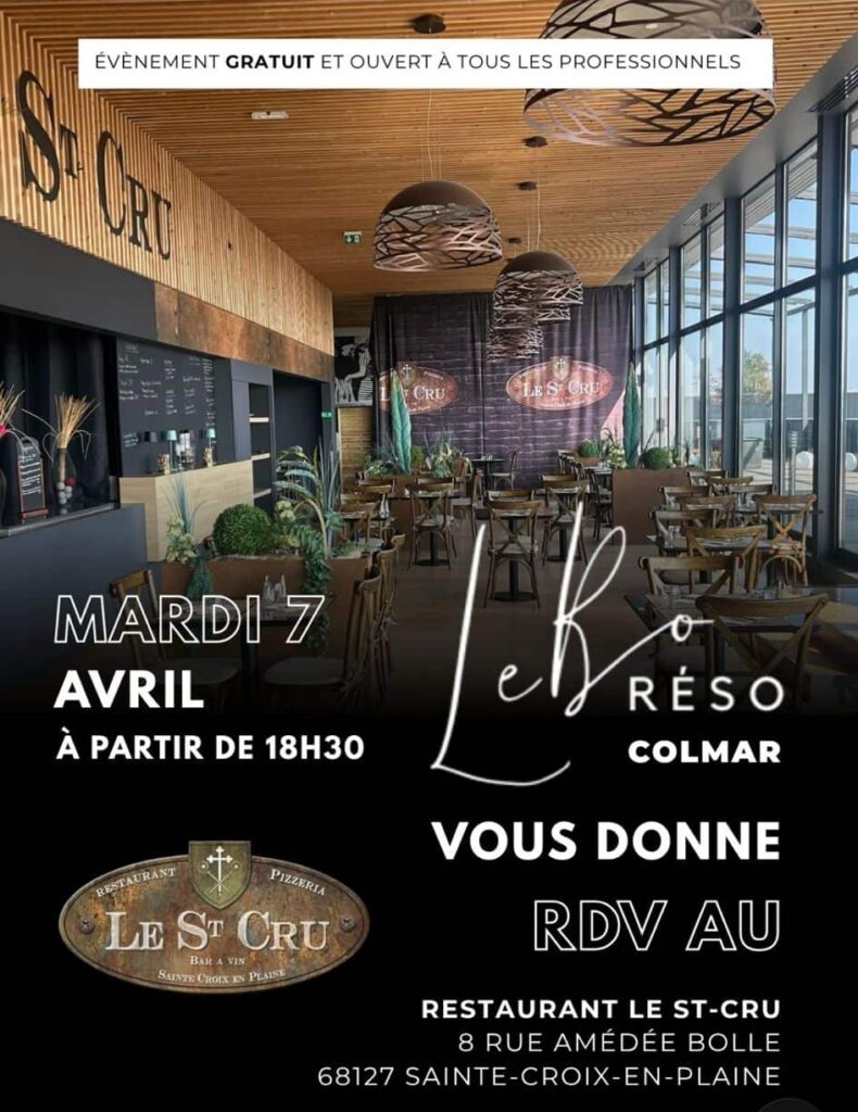 Affiche soirée networking Bo Réso Colmar au restaurant Le St-Cru